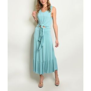 NWT Tie-Accent Tank & Maxi Skitt Coord Set in Blue, Sz. S